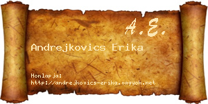 Andrejkovics Erika névjegykártya