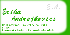 erika andrejkovics business card